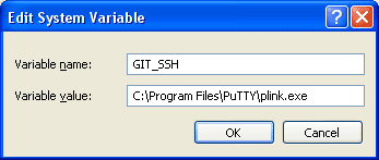 GIT_SSH Windows System Variable for Using Plink with Git